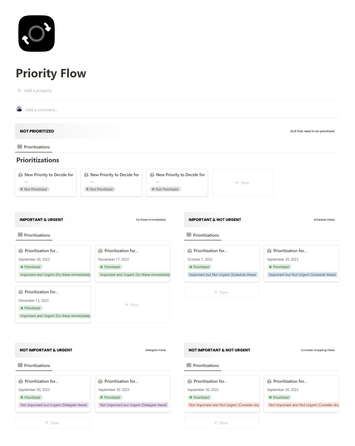 Prioritization Notion Template