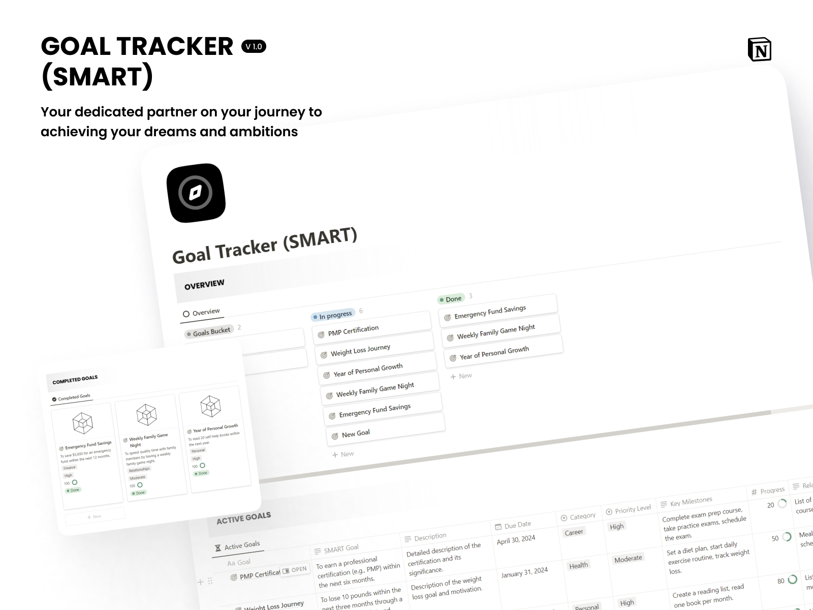 FREE Notion Goal Tracker (SMART)