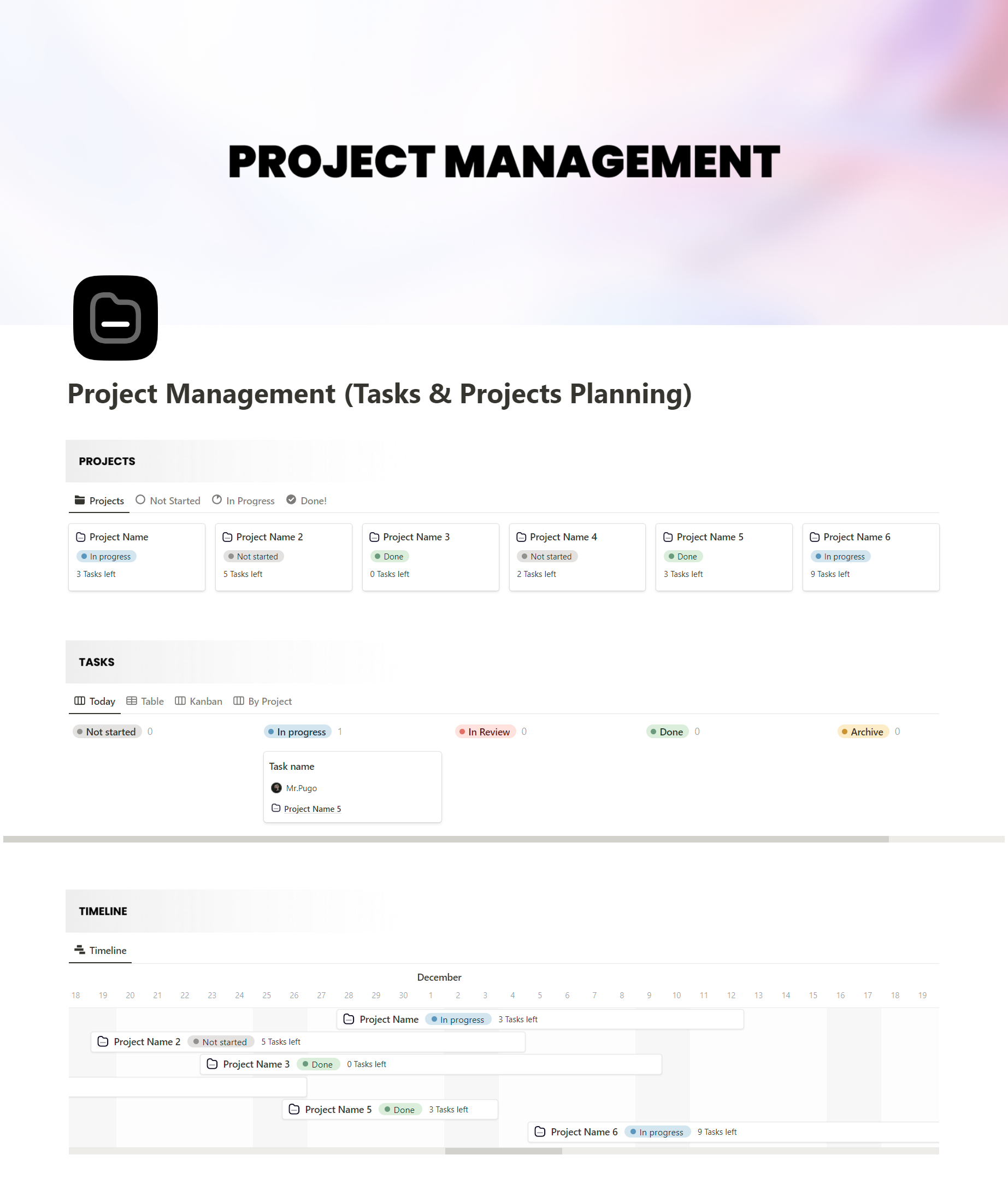 Free Notion Project Management