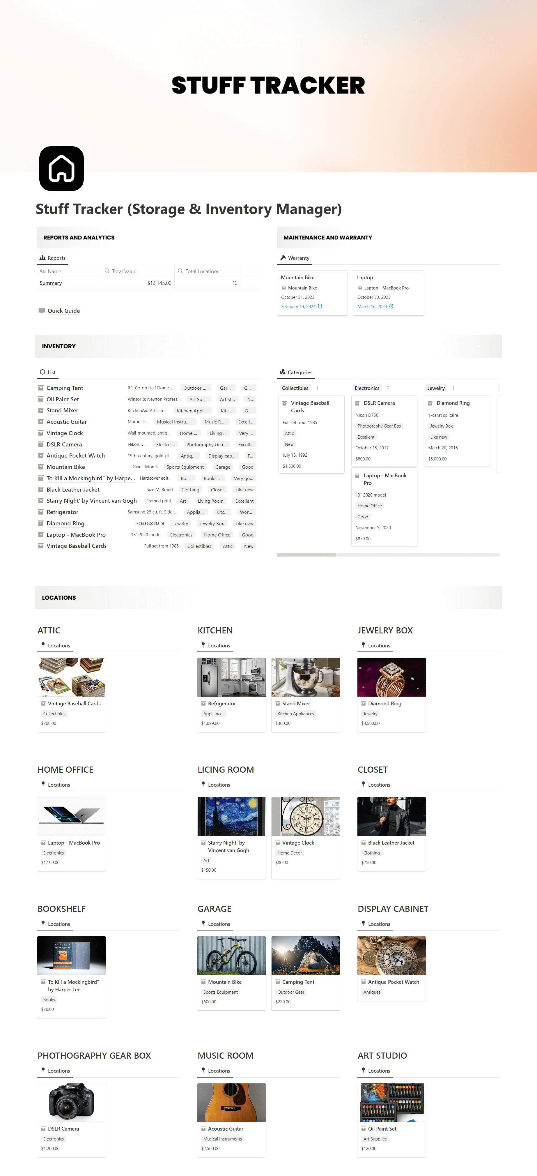 Notion Stuff Tracker (Storage & Inventory Manager)