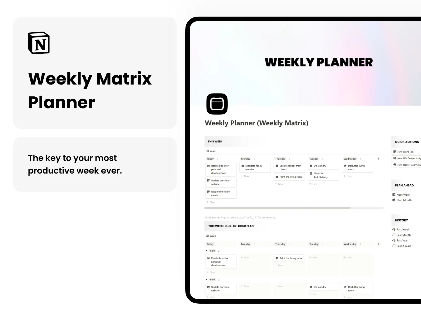 Free Notion Weekly Matrix Planner