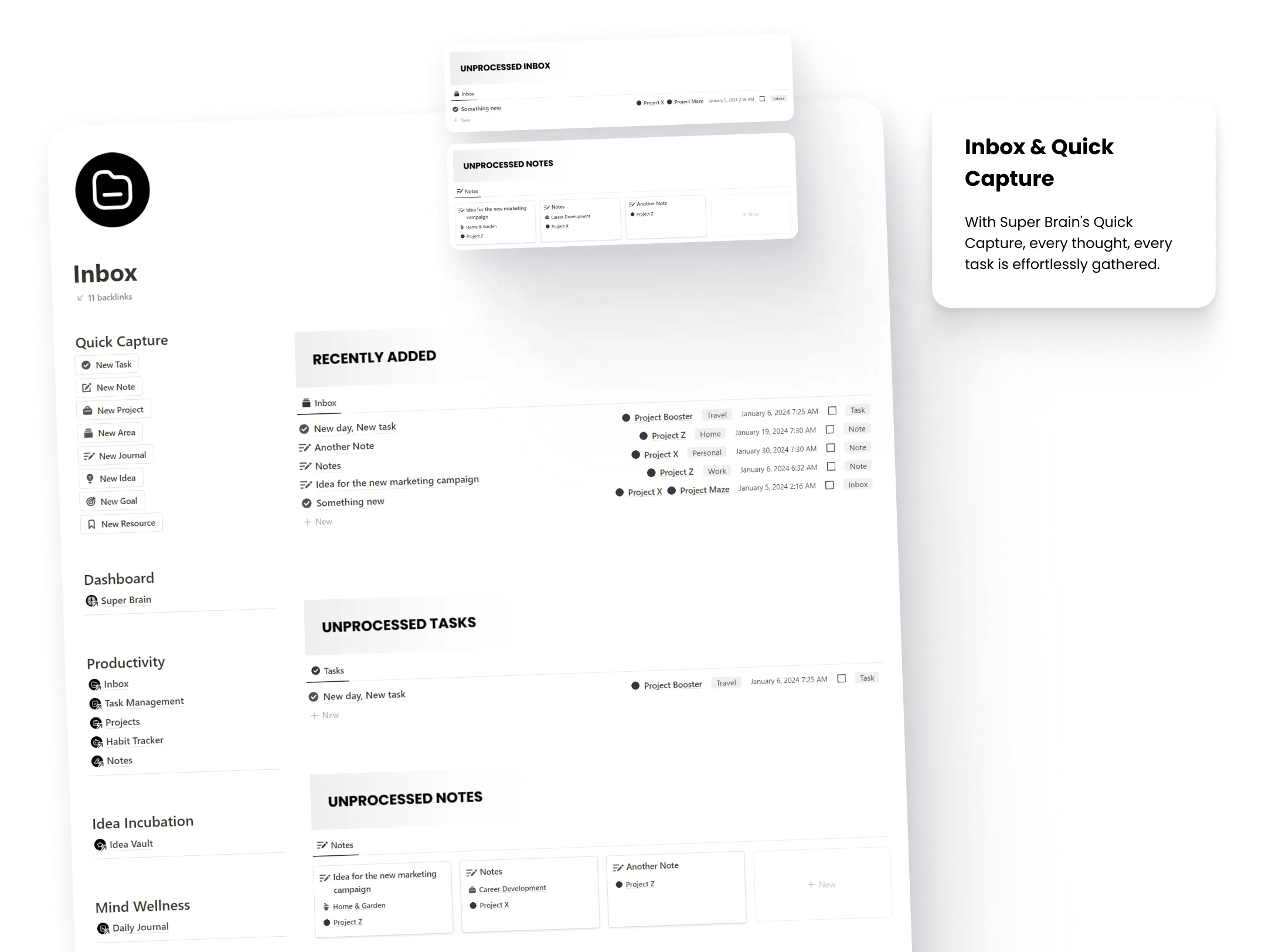 Super Notion Second Brian - Inbox and Quick Capture