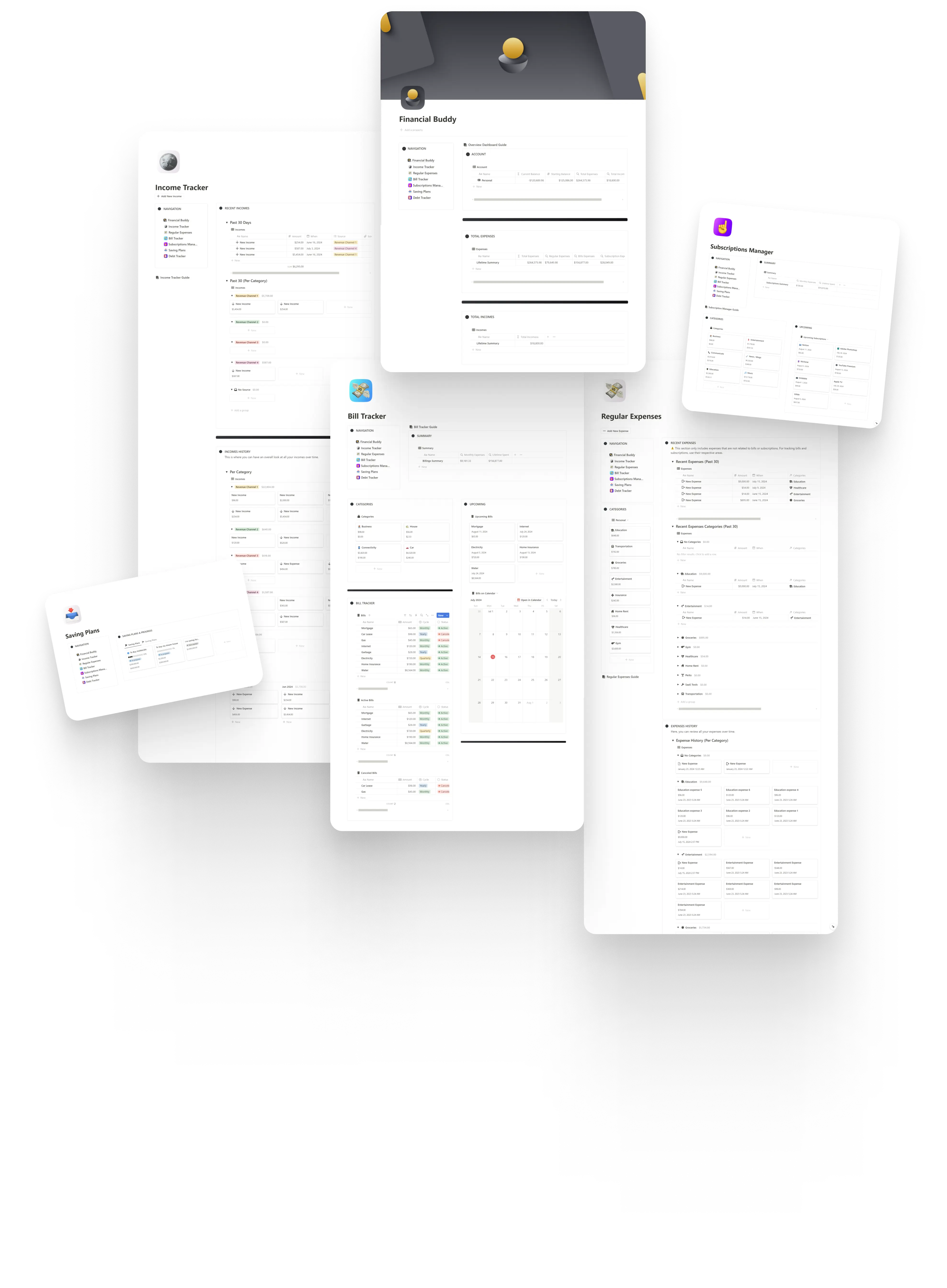 Best Notion Finance Tracker Template - Financial Buddy for Notion - All Pages