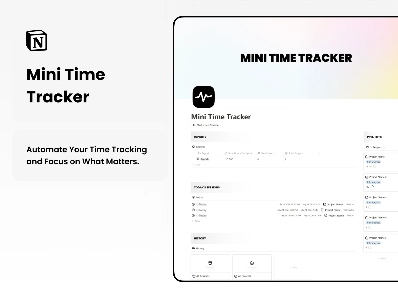 Free Notion Mini Time Tracker Template