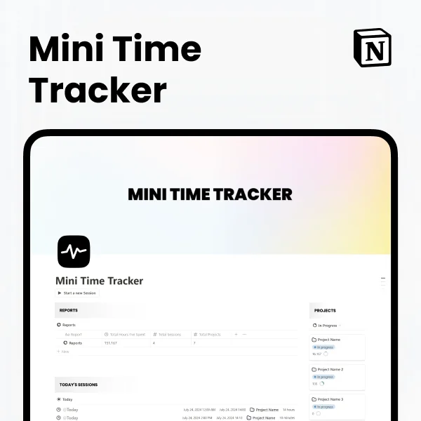 Free Notion Mini Time Tracker Template