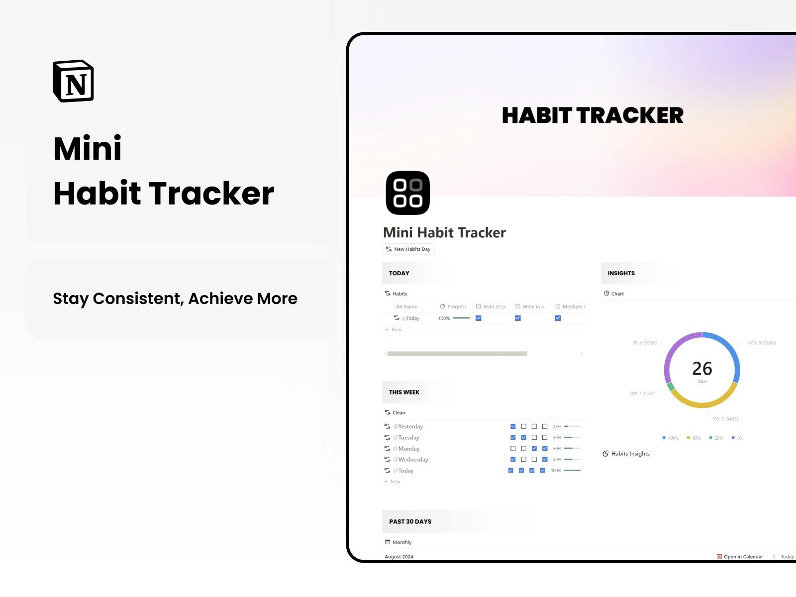 Free Notion Mini Habit Tracker and Visualizer Template