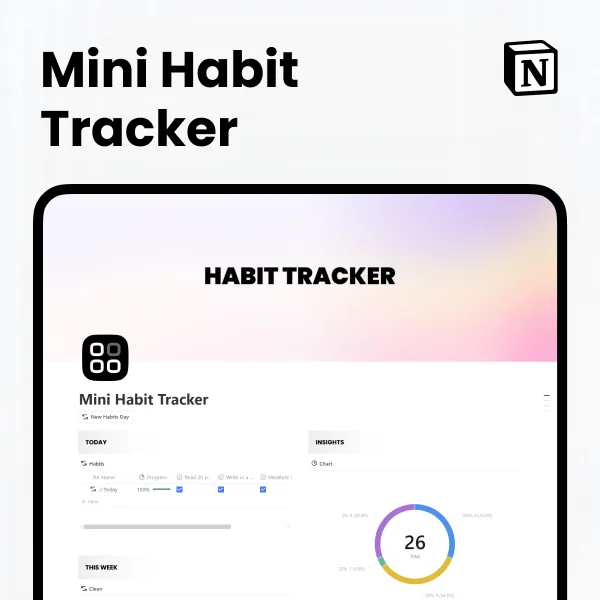 Free Notion Mini Habit Tracker and Visualizer Template