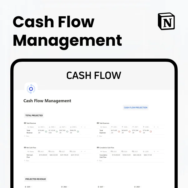 Notion Cash Flow Management & Planner Template