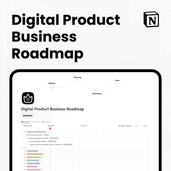 Free Notion Digital Product Business Roadmap