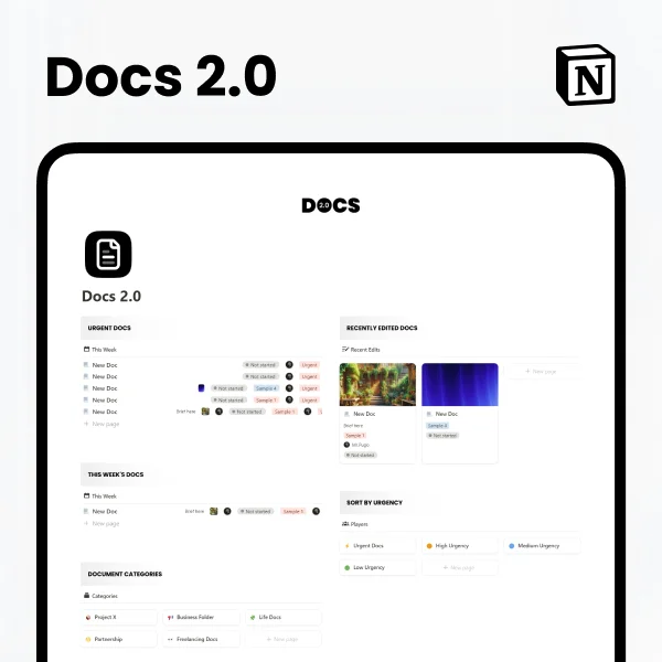 Free Document Management Template for Notion