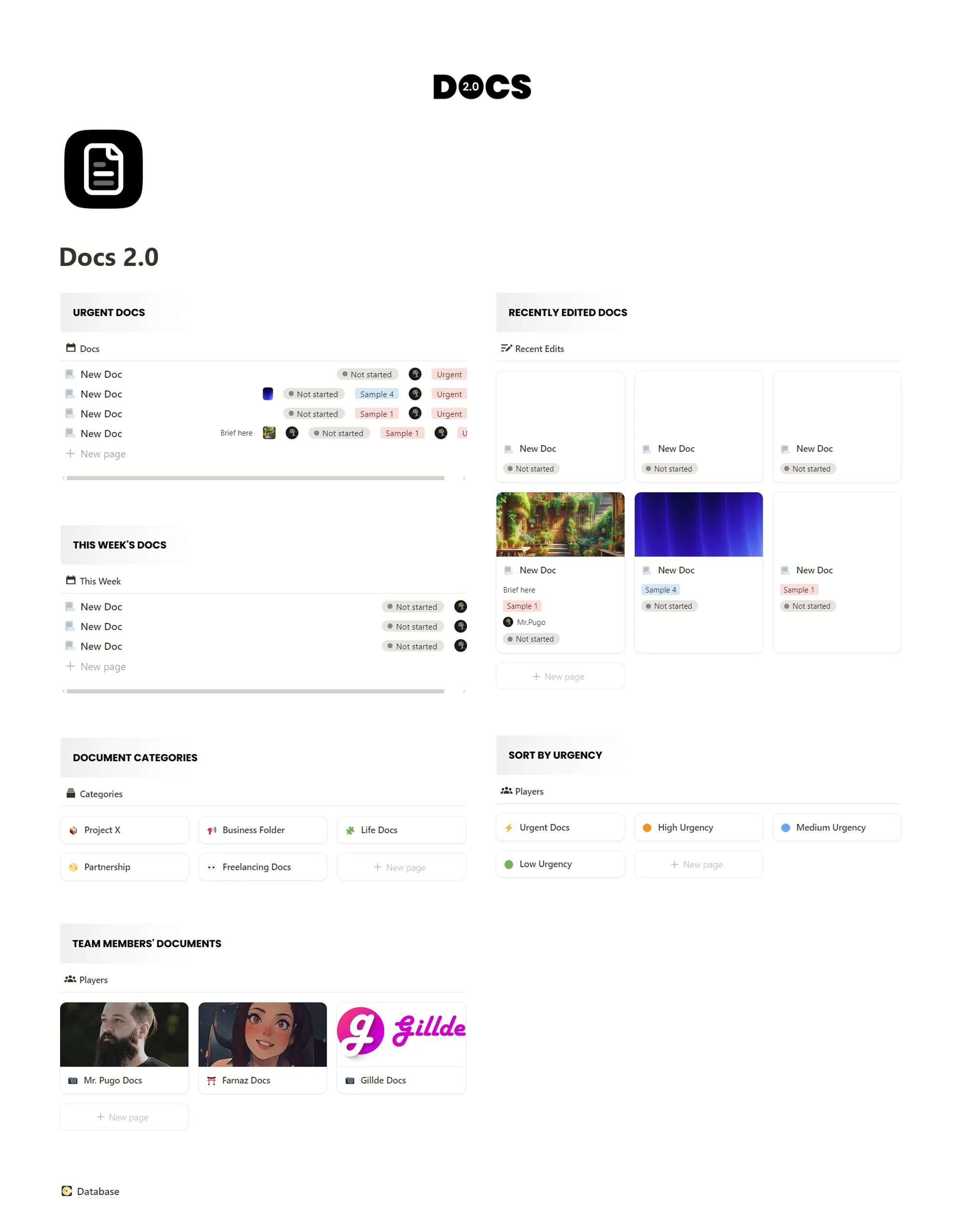 Free Document Management Template for Notion