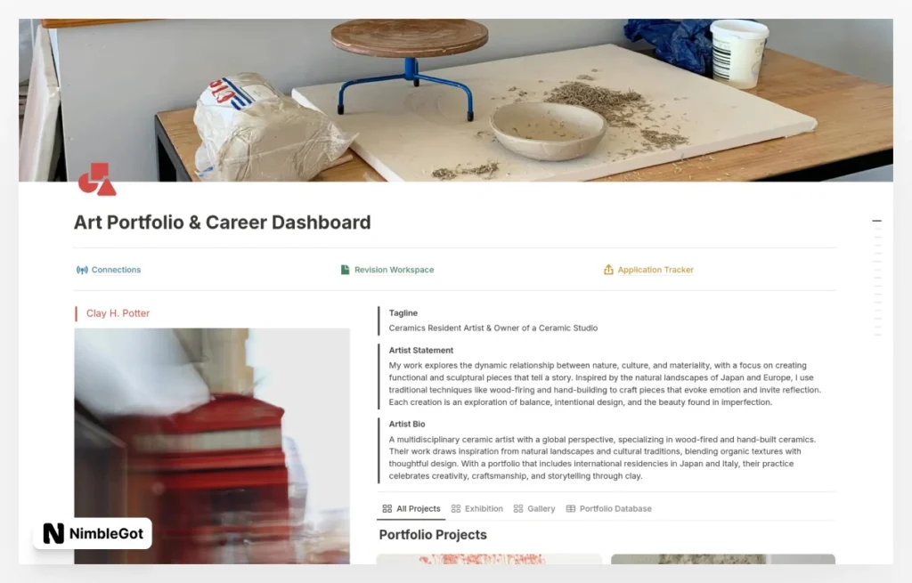 Art Portfolio & Career Dashboard