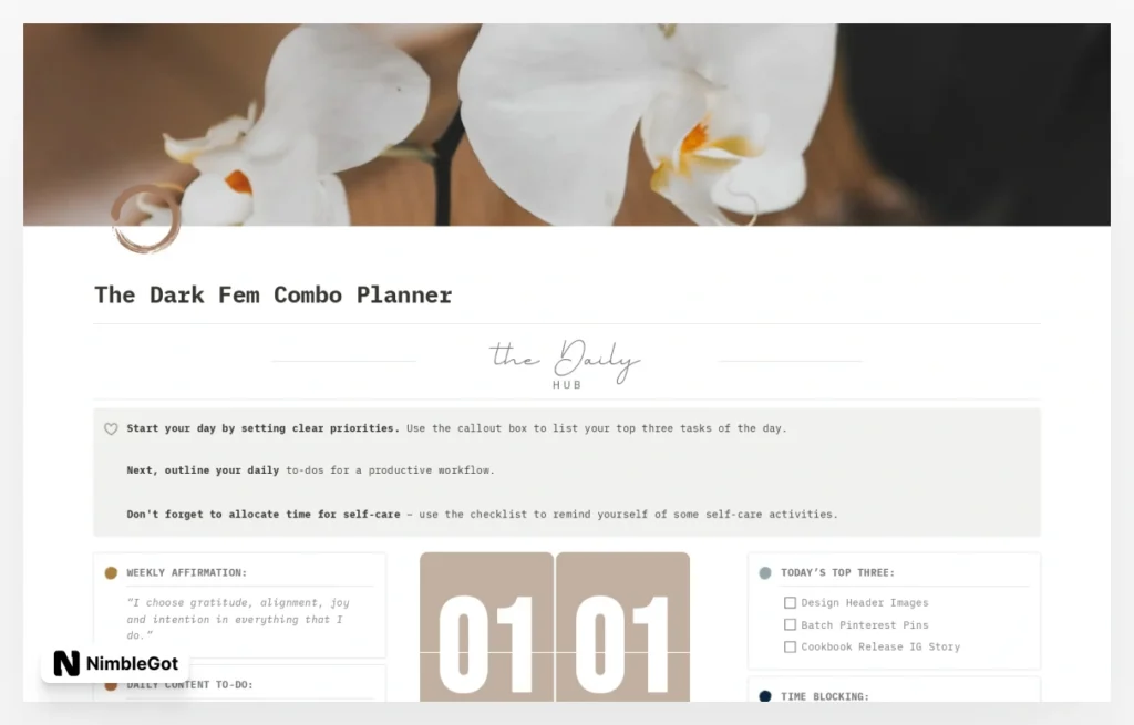 All-in-One Aesthetic Content Planner