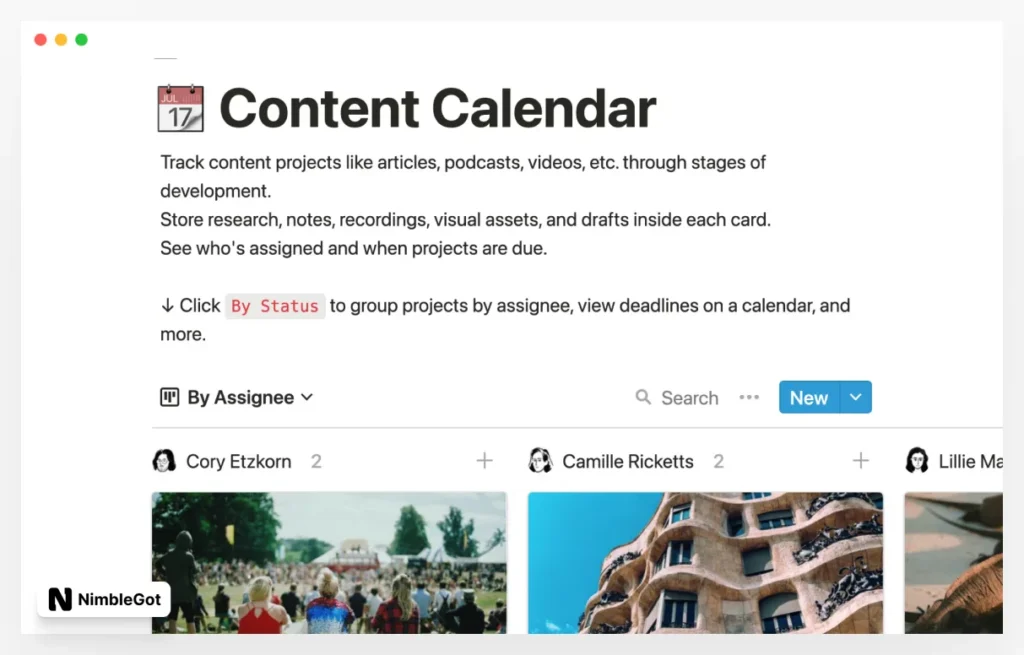Basic Content Calendar