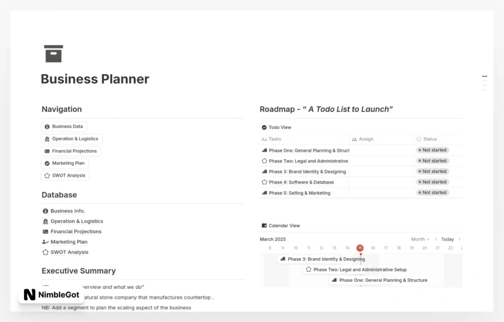 Business Plan Planner