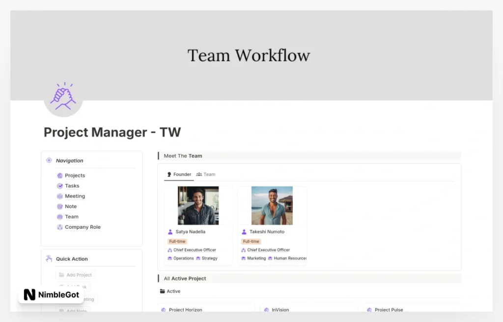 Project Manager with Team Feature