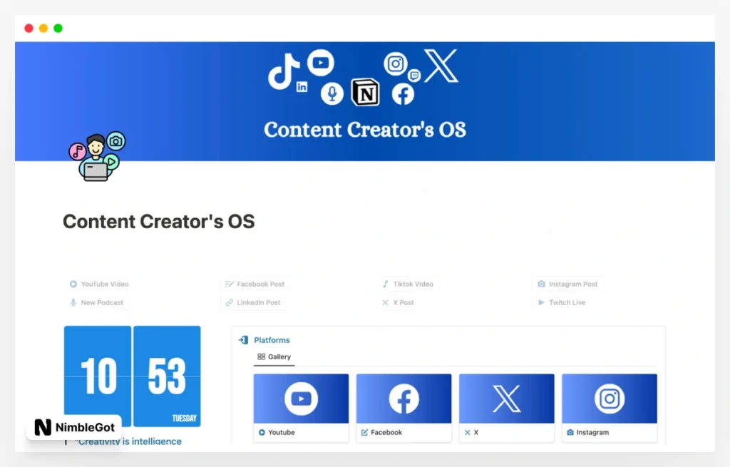 Content Creator's OS