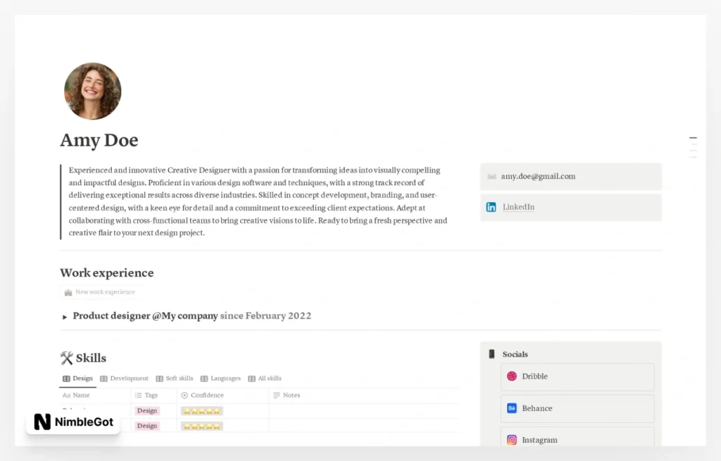 Portfolio & CV for designers