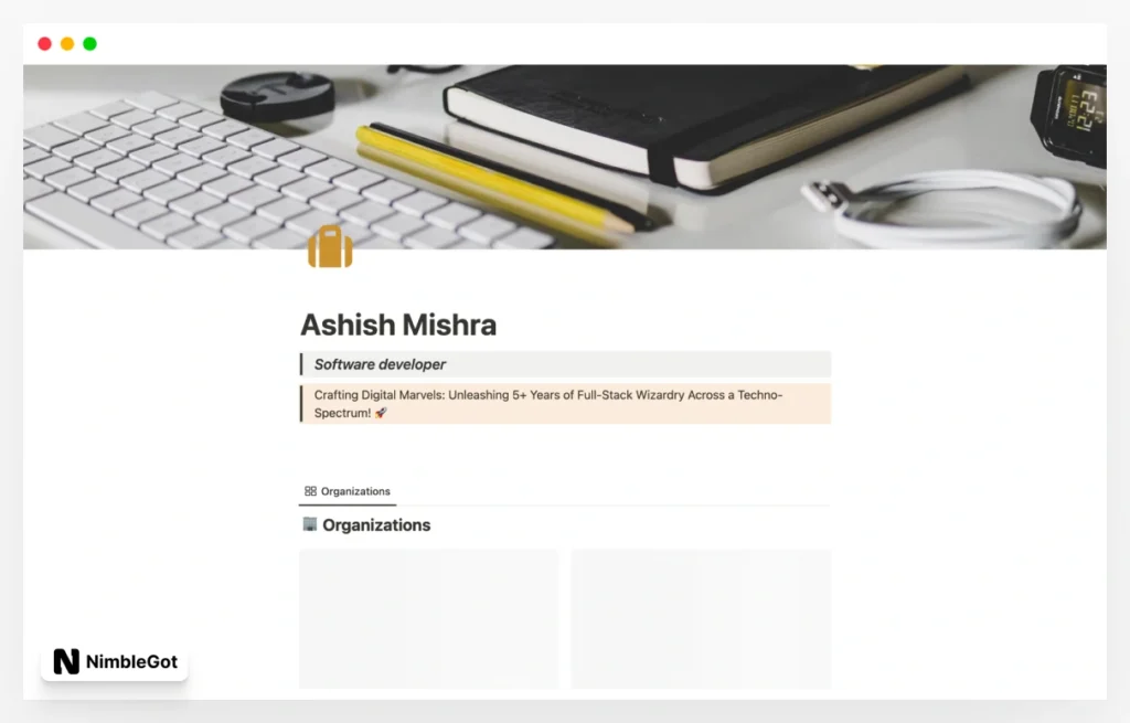 Portfolio Template for IT individuals