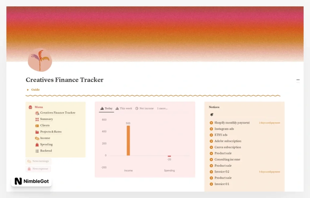 Finance Tracker for Creatives