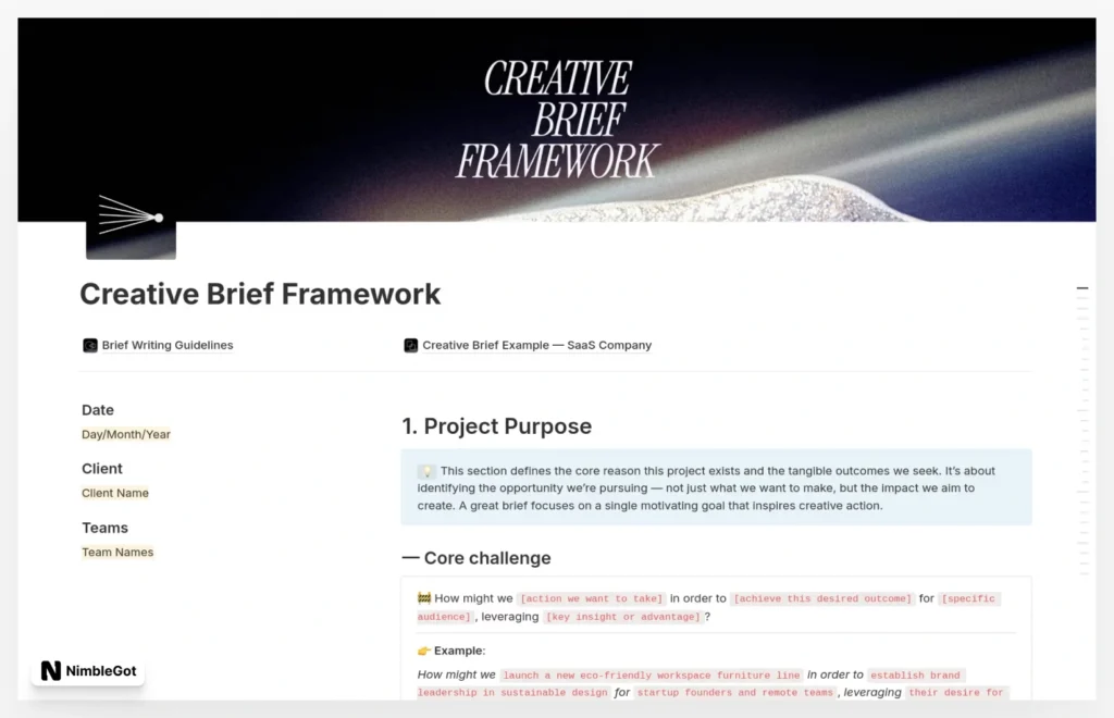 Creative Brief Framework