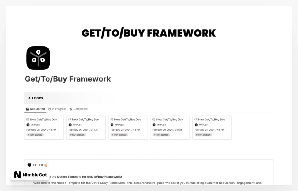 Get/To/Buy Framework