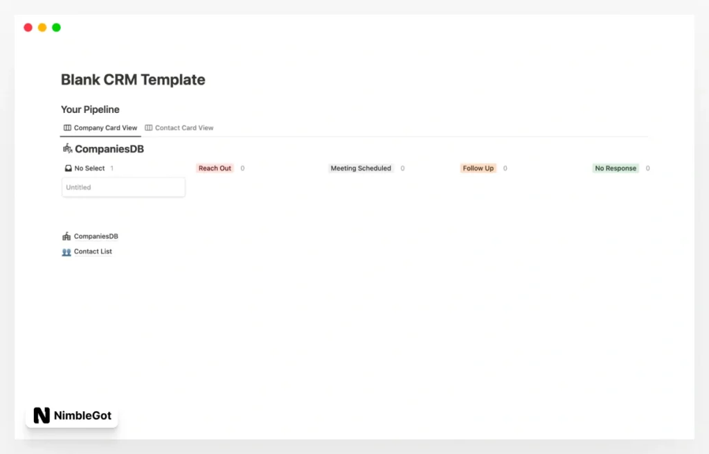 Customer relationship management database
