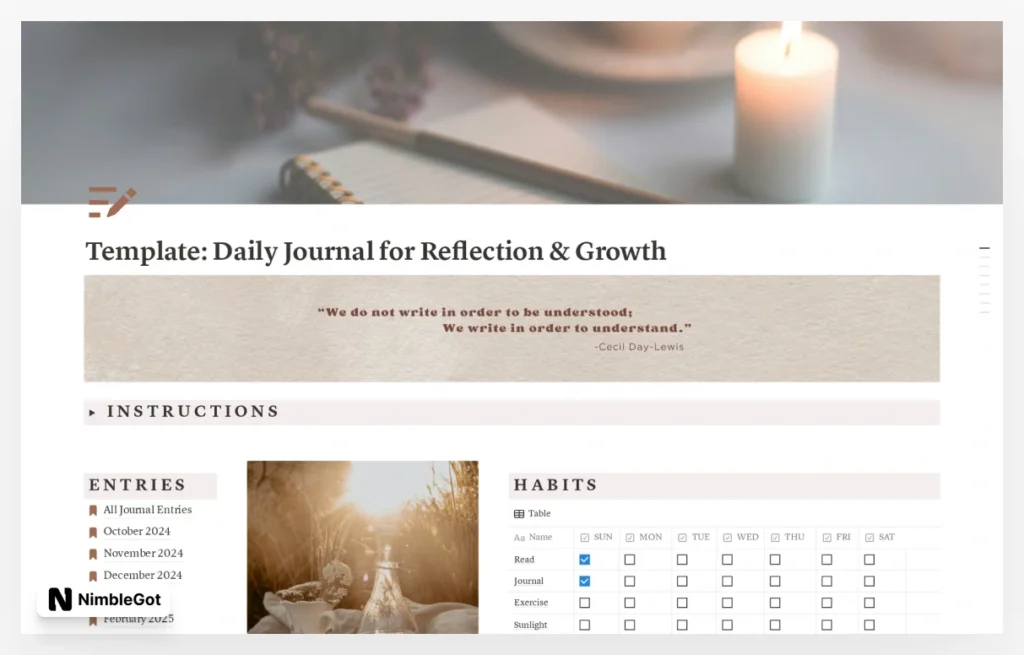 DAILY JOURNAL FOR REFLECTION & GROWTH