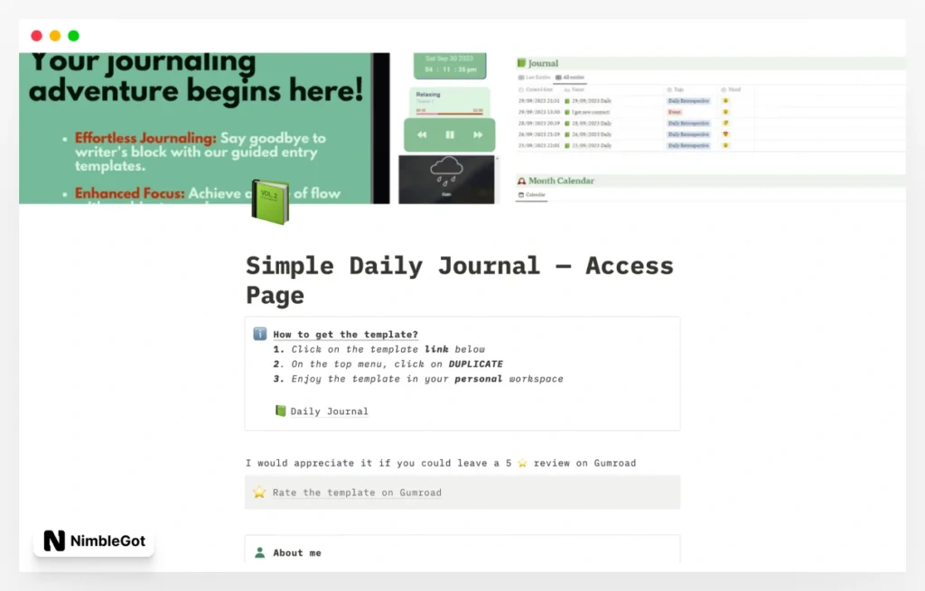 Simple Daily Journal