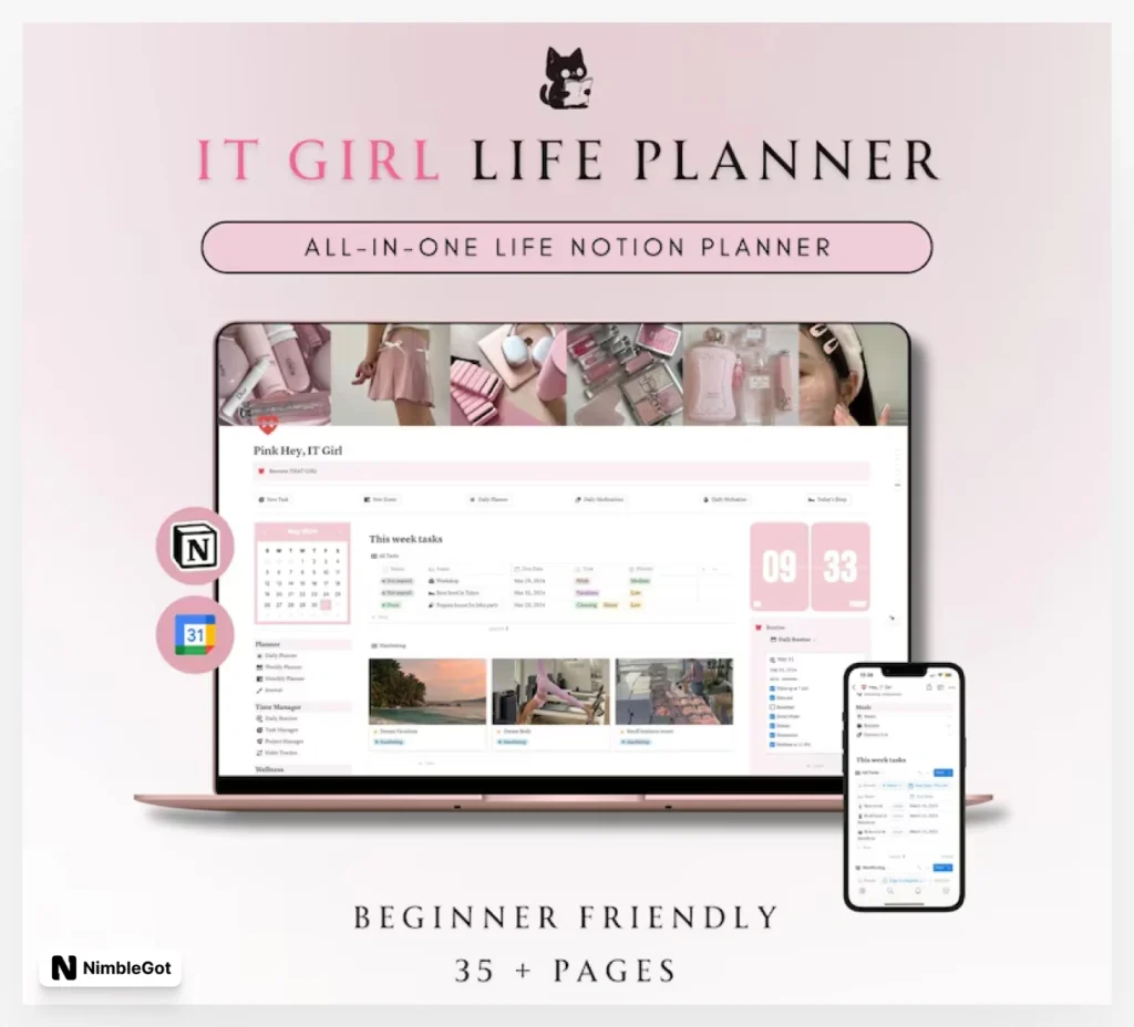 Pink IT Girl All-In-One Life Planner