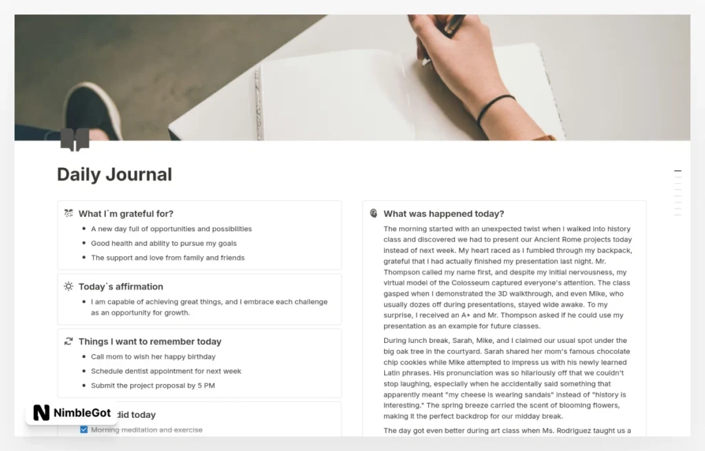 Minimalist Daily Journal