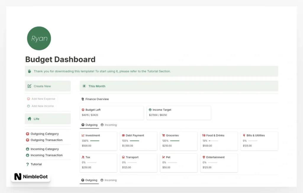 Budget Tracker - RyanOS