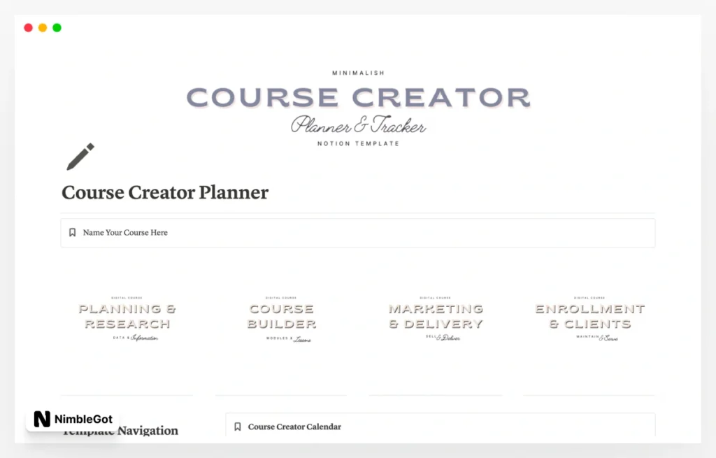 Digital Course Creator Planner