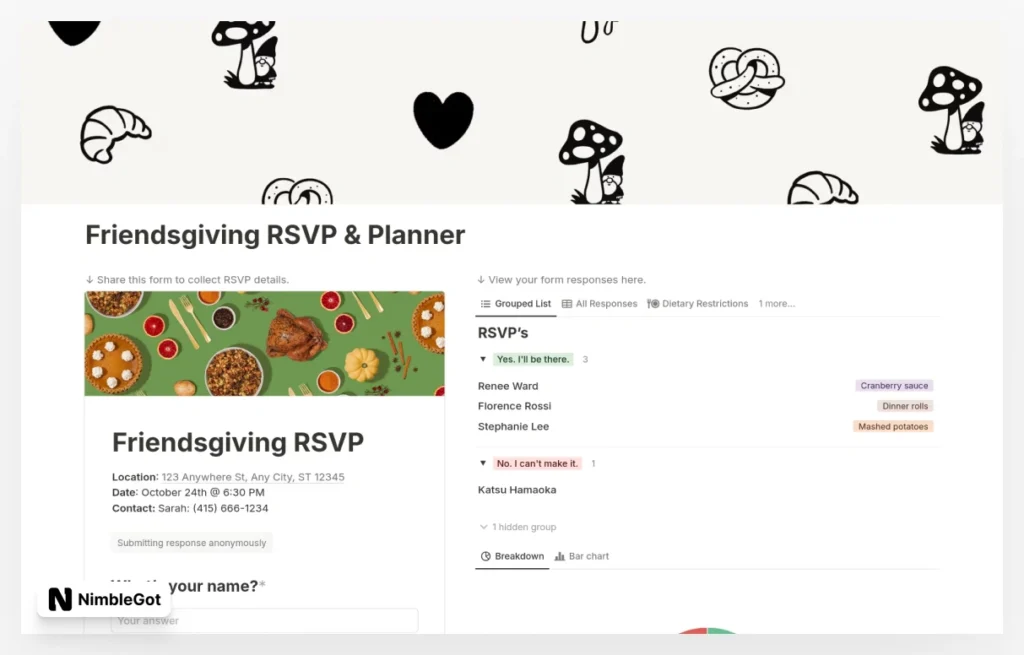 Friendsgiving RSVP & Planner