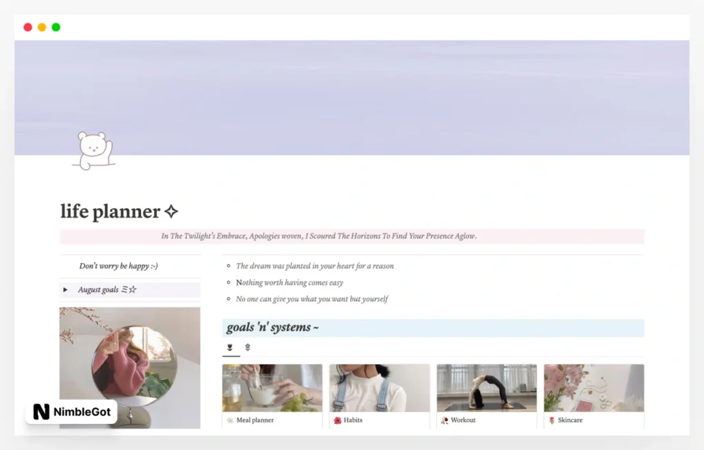 Life planner | Dashboard