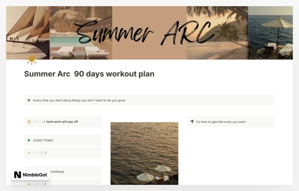 90 days body transformation plan , summer arc