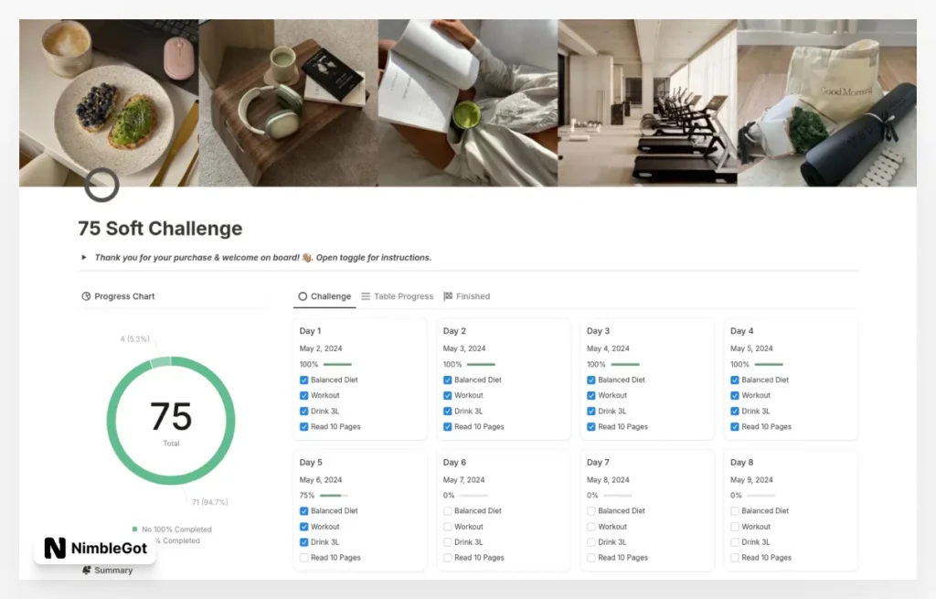 75 Day Challenge | Intense & Soft Versions
