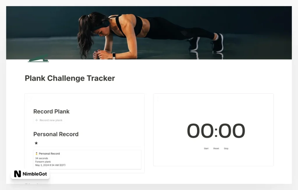 Plank Challenge Tracker