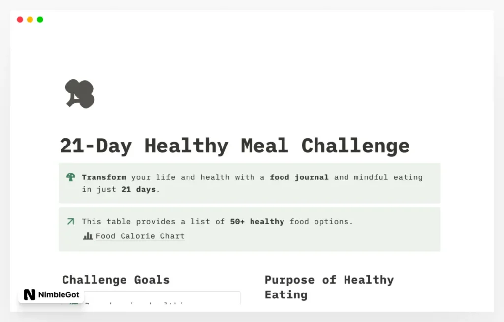 21 Day Healthy Meal Challenge