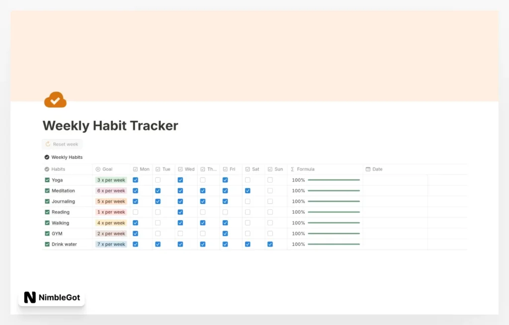 Weekly Habit Tracker