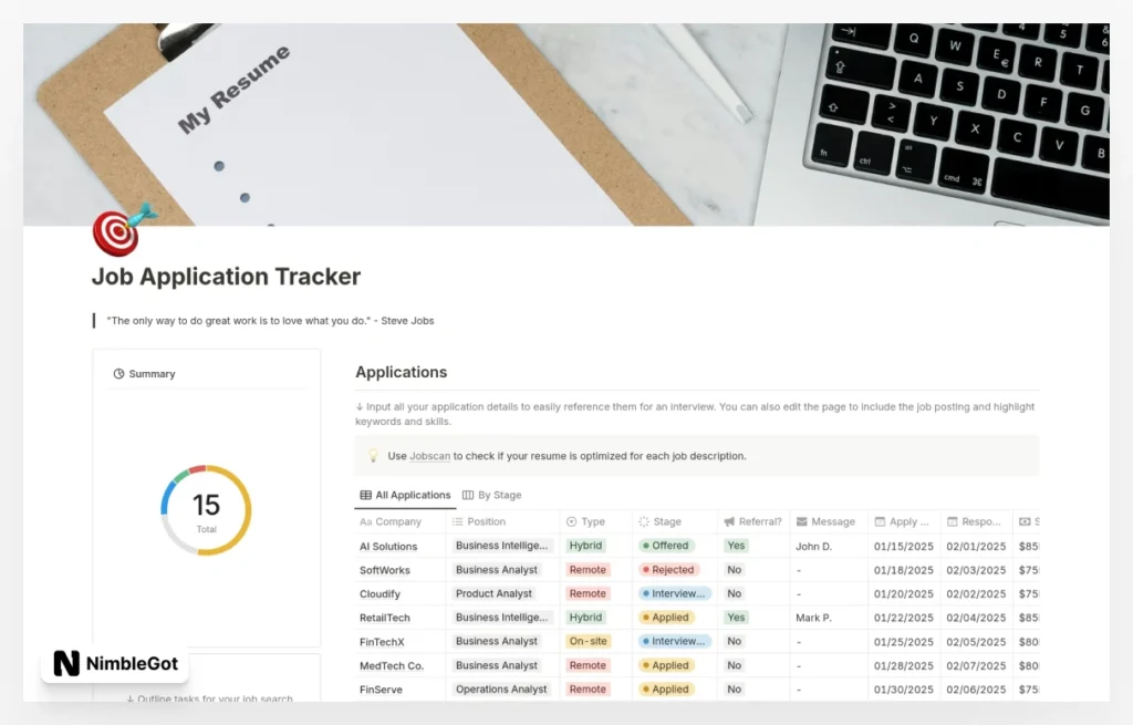 The Ultimate Job Application Tracker