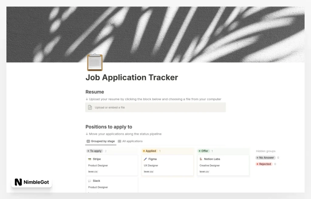 Job Application Tracker (w/ Notion AI)