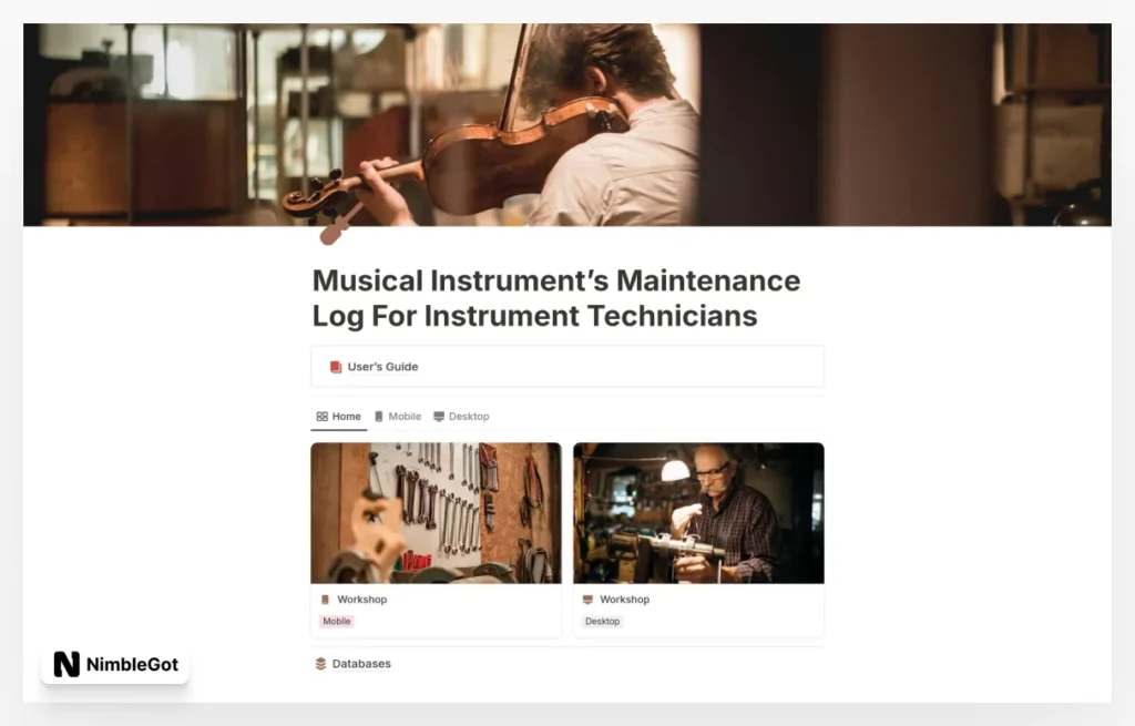 Musical Instrument’s Maintenance Log