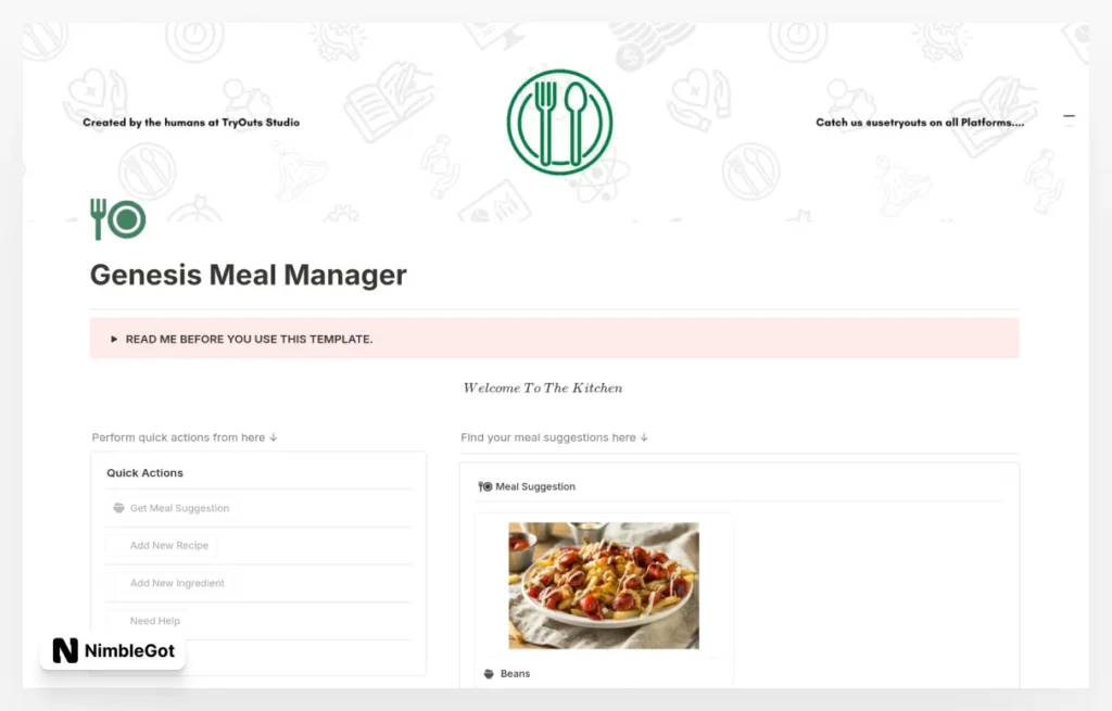 Genesis Meal Manager