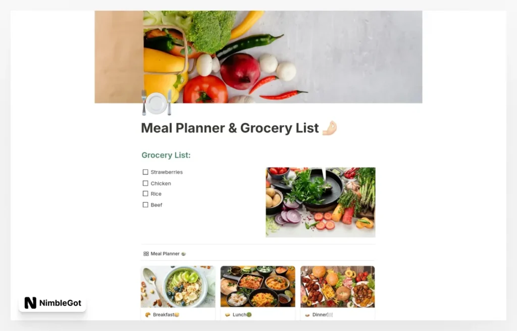 Meal Planner & Grocery List