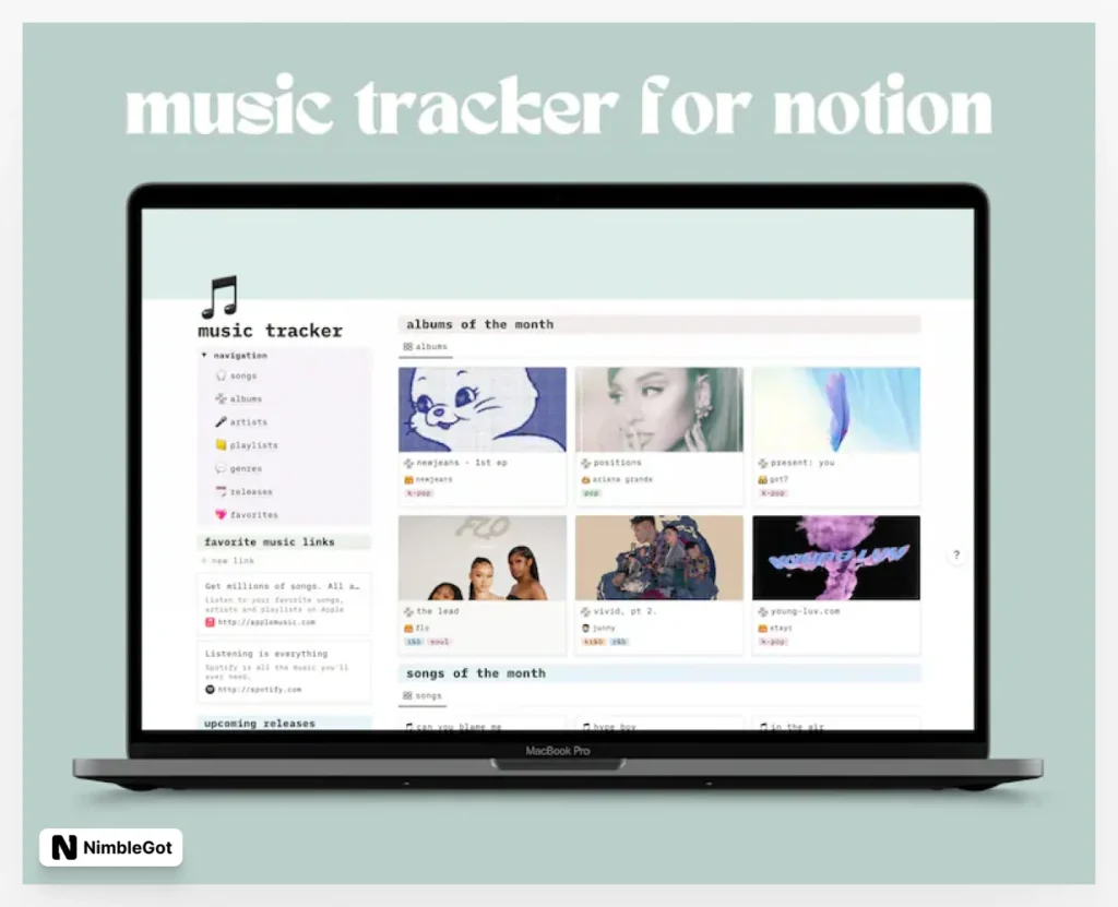 Notion Music Tracker