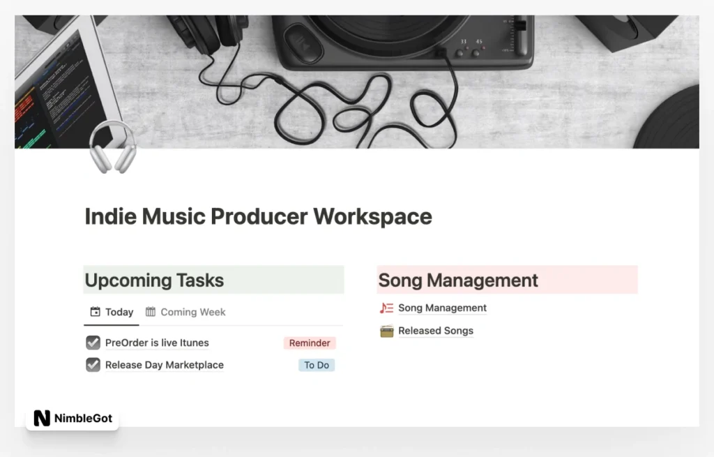 Indie Music Producer Workspace