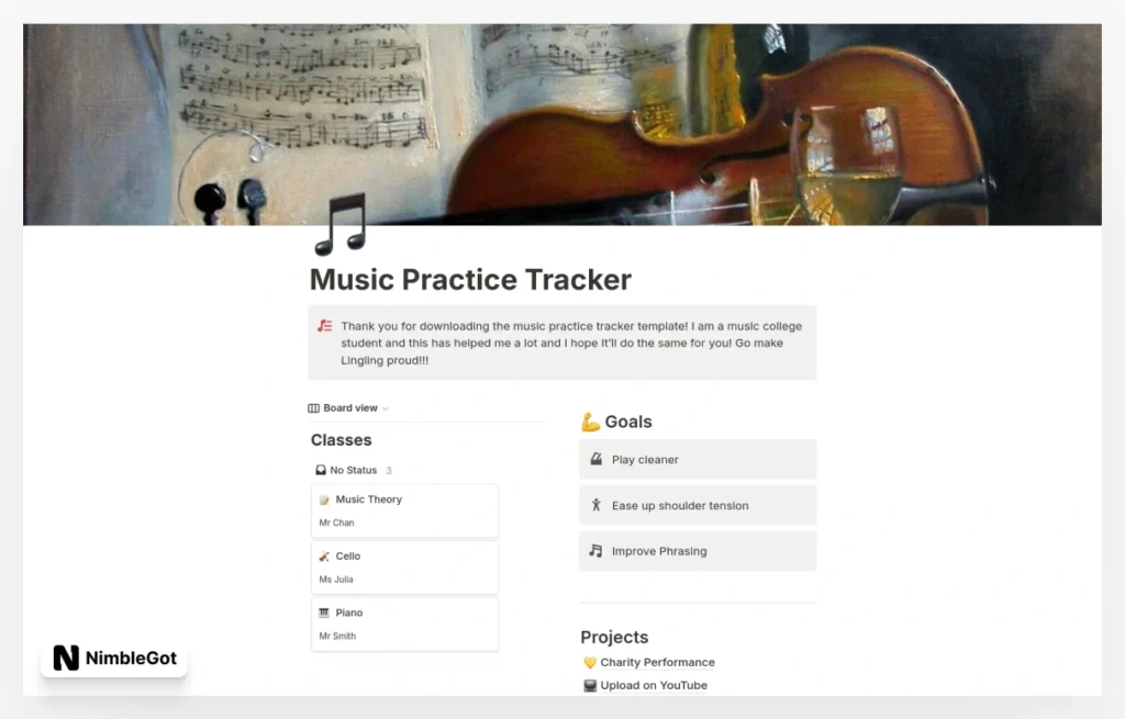Music Practice Tracker