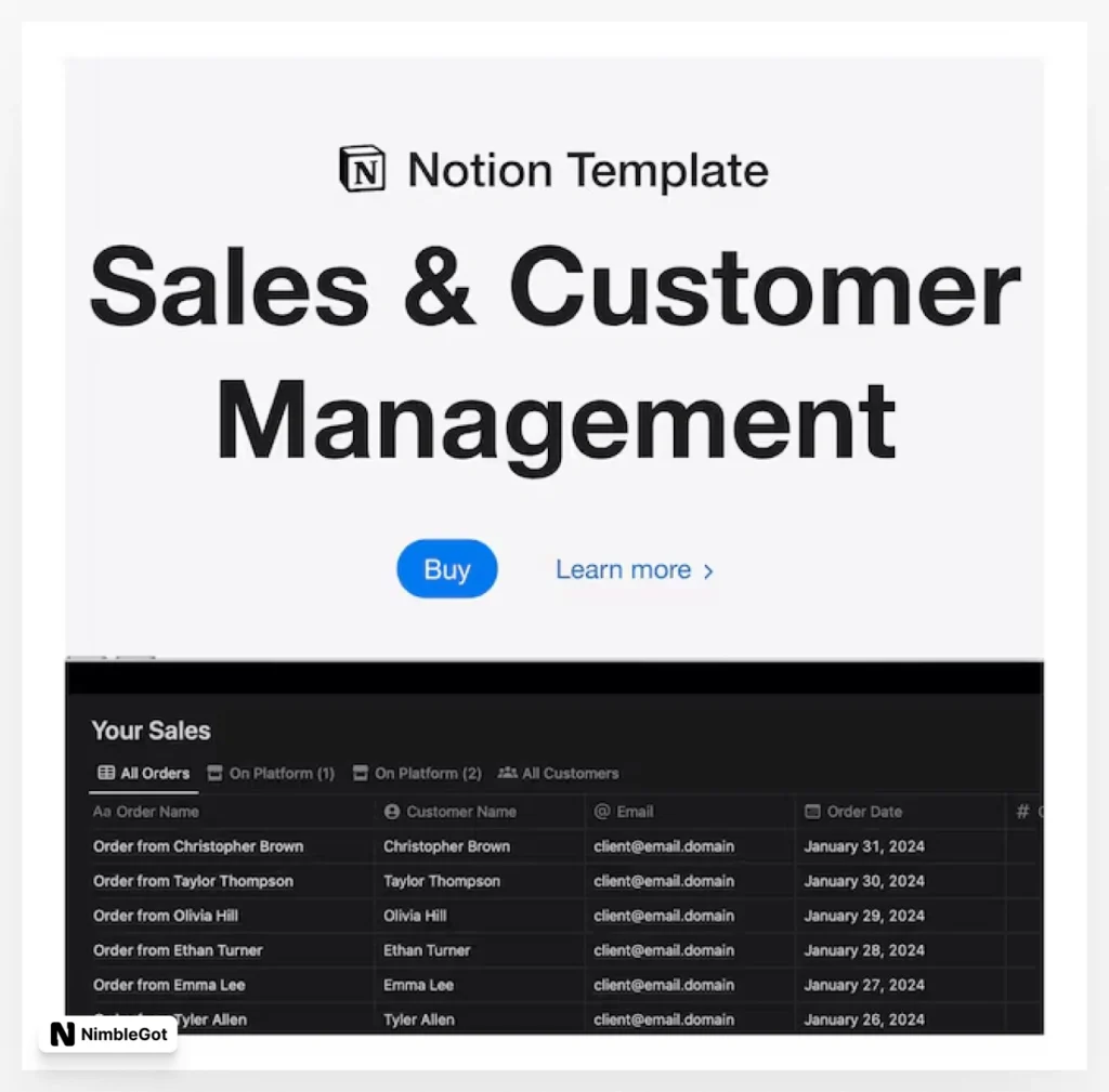 Sales and Customer Management