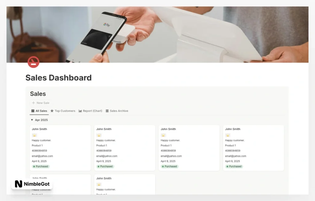Small Business Sales Dashboard